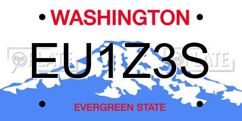 EU1Z3S Washington License Plate
