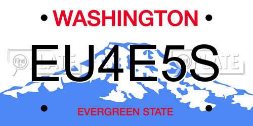 EU4E5S Washington License Plate