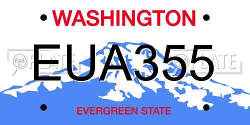 EUA355 Washington License Plate