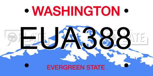 EUA388 Washington License Plate