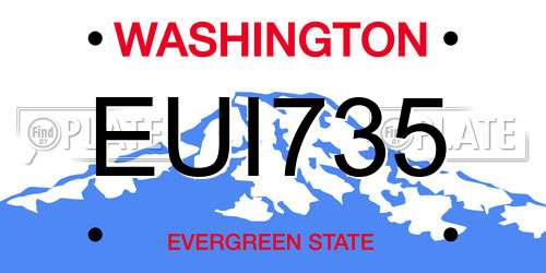 EUI735 Washington License Plate