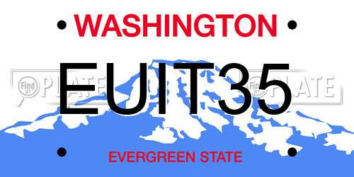 EUIT35 Washington License Plate