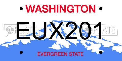 EUX201 Washington License Plate