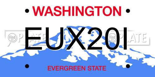 EUX20I Washington License Plate