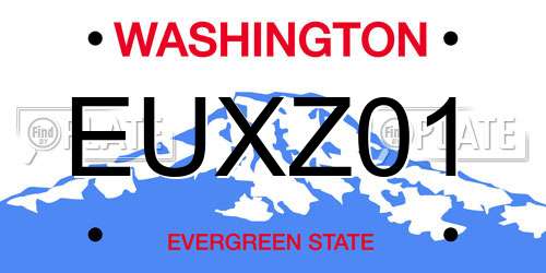 EUXZ01 Washington License Plate
