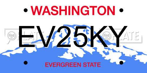 EV25KY Washington License Plate