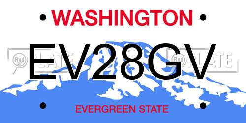 EV28GV Washington License Plate