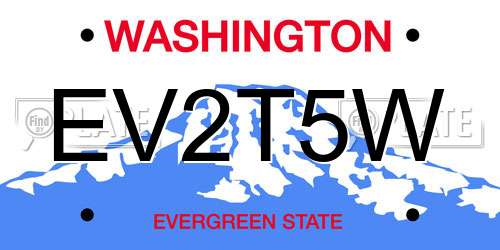 EV2T5W Washington License Plate