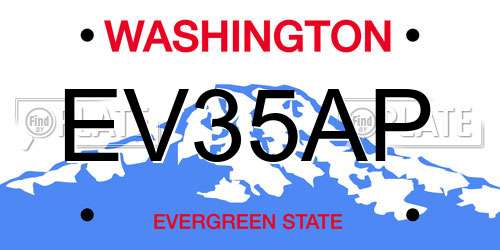 EV35AP Washington License Plate