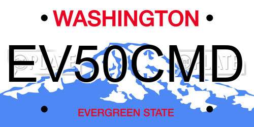 EV50CMD Washington License Plate