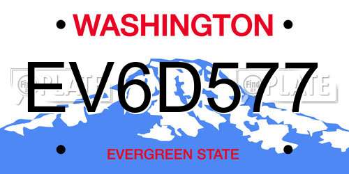 EV6D577 Washington License Plate