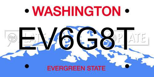 EV6G8T Washington License Plate