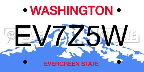 EV7Z5W Washington License Plate