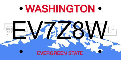 EV7Z8W Washington License Plate