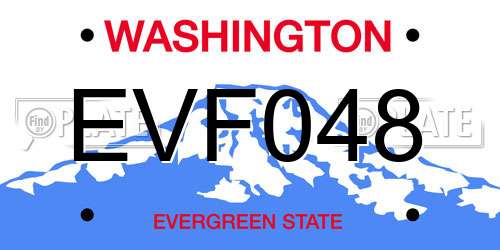 EVF048 Washington License Plate