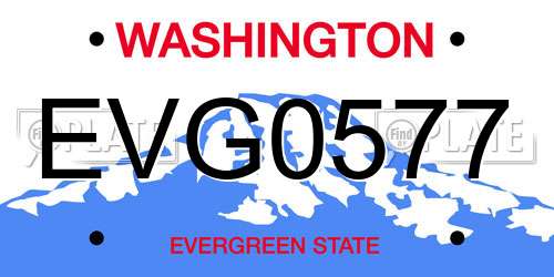 EVG0577 Washington License Plate