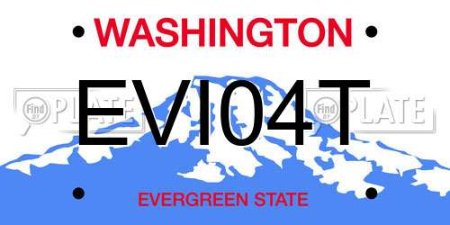 EVI04T Washington License Plate