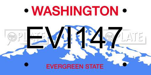 EVI147 Washington License Plate