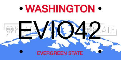 EVIO42 Washington License Plate