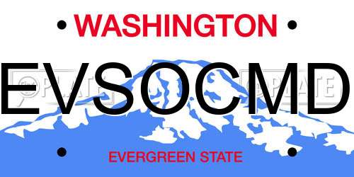 EVSOCMD Washington License Plate