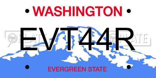 EVT44R Washington License Plate
