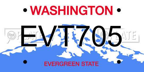 EVT705 Washington License Plate