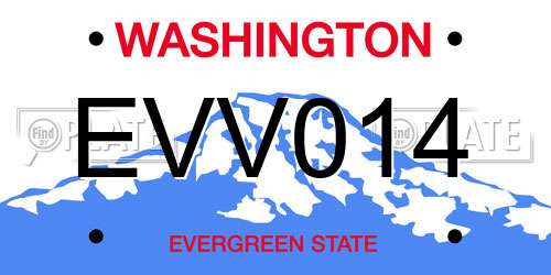 EVV014 Washington License Plate