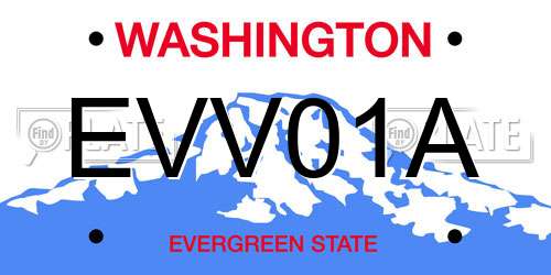 EVV01A Washington License Plate