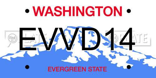 EVVD14 Washington License Plate