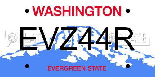 EVZ44R Washington License Plate