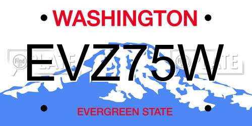 EVZ75W Washington License Plate
