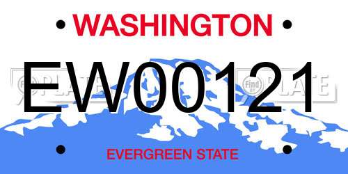 EW00121 Washington License Plate