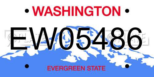 EW05486 Washington License Plate