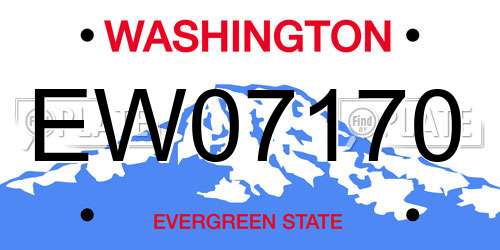 EW07170 Washington License Plate