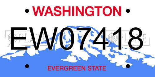 EW07418 Washington License Plate