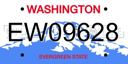 EW09628 Washington License Plate