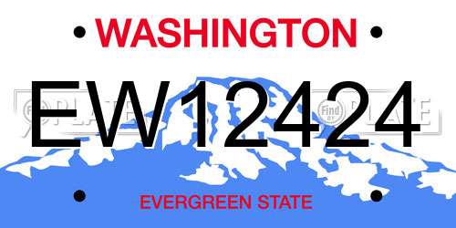 EW12424 Washington License Plate