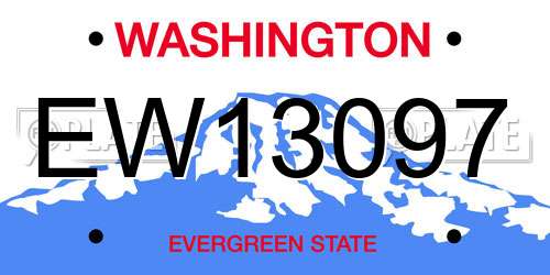 EW13097 Washington License Plate
