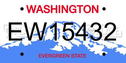 EW15432 Washington License Plate