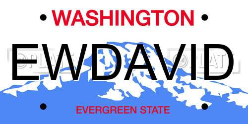 EWDAVID Washington License Plate