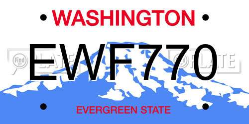 EWF770 Washington License Plate