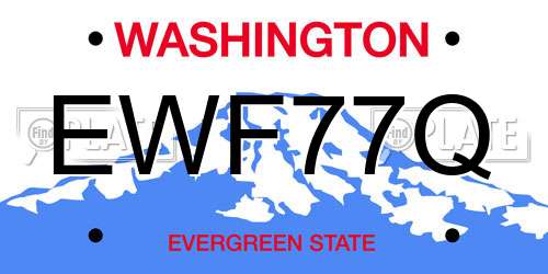 EWF77Q Washington License Plate