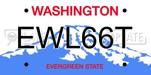 EWL66T Washington License Plate