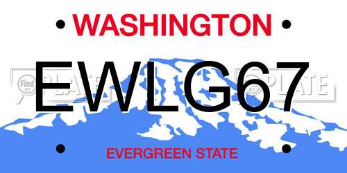EWLG67 Washington License Plate