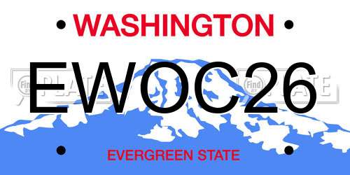 EWOC26 Washington License Plate