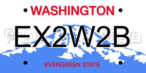 EX2W2B Washington License Plate