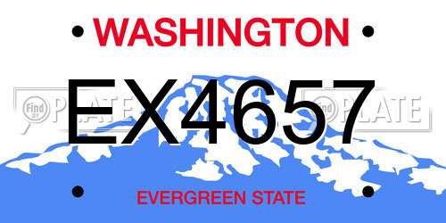 EX4657 Washington License Plate