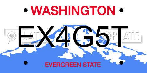 EX4G5T Washington License Plate