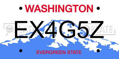 EX4G5Z Washington License Plate