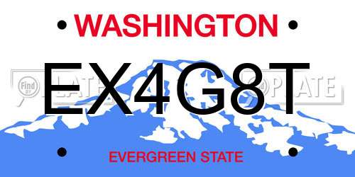 EX4G8T Washington License Plate